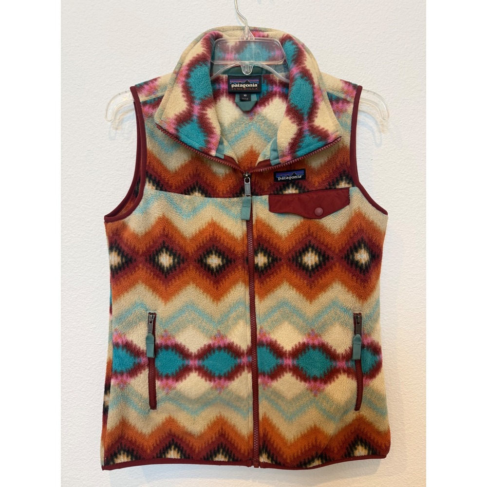 Patagonia Synchilla Vest Womens XS Southwestern Geometric Fleece Full Zip Multi